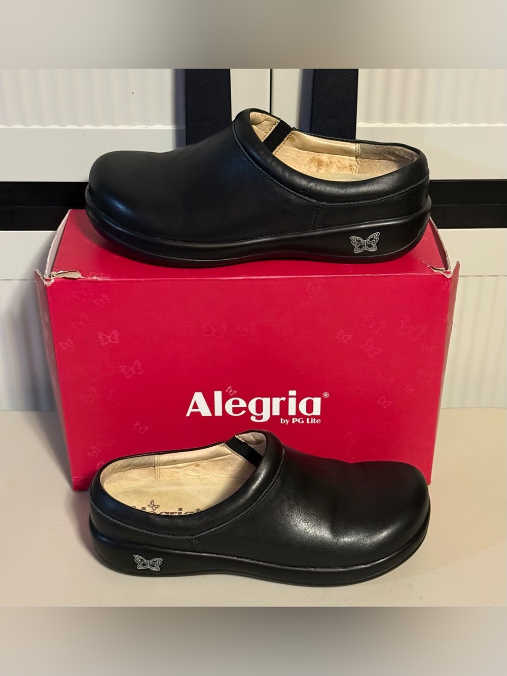 Alegria “Kayla” Black/Nappa Leather Clogs